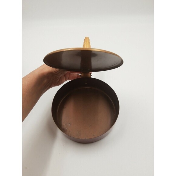 Vintage Duk-It Butler Ash Pan Crumb Catcher Container 10.5" Red + Copper Decor - Picture 10 of 11